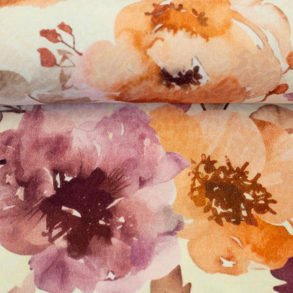 Viskose Akita Blüten Rose/Lachstöne von Swafing